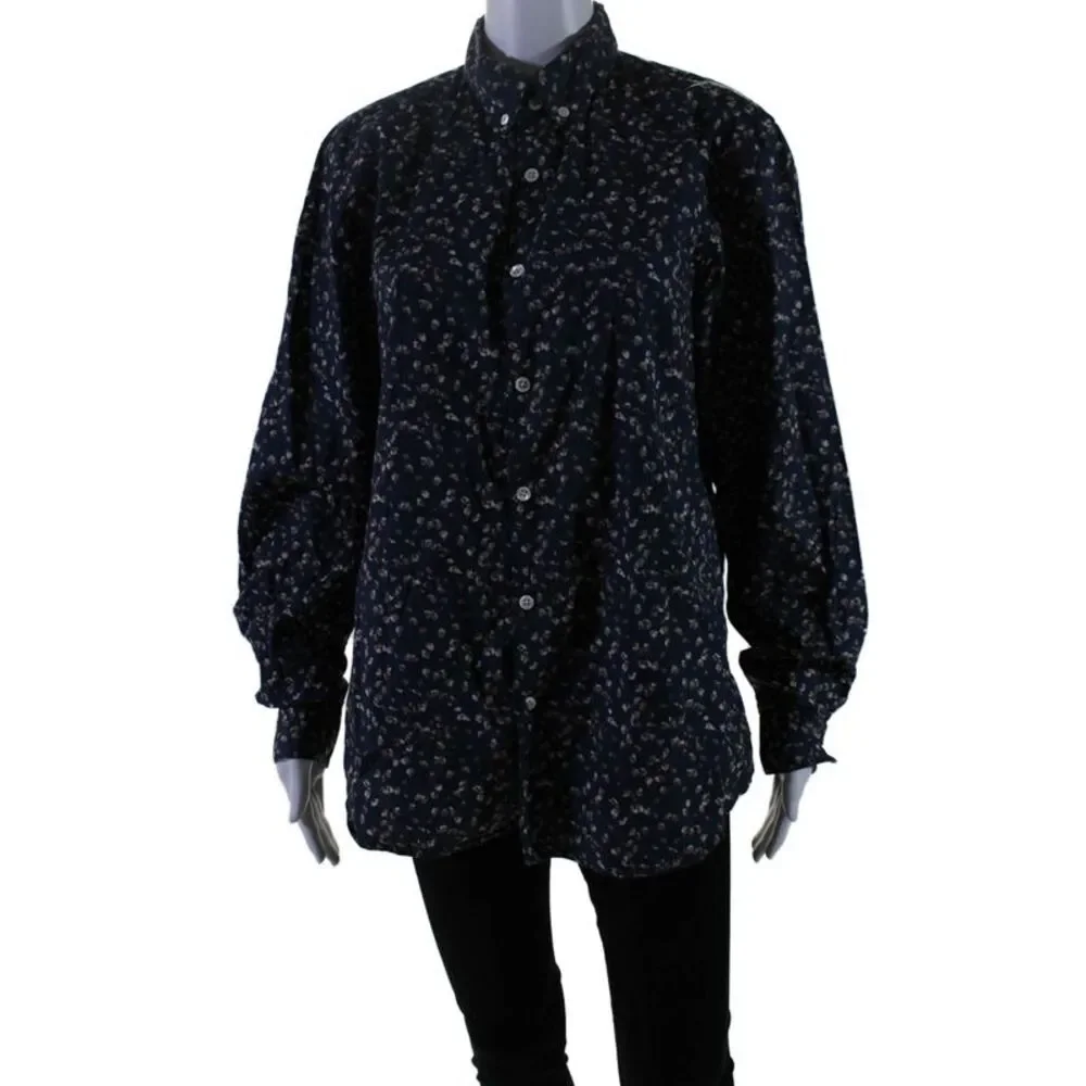 Steven Alan Women's Collared Long Sleeves Button Down Floral Shirt Size L